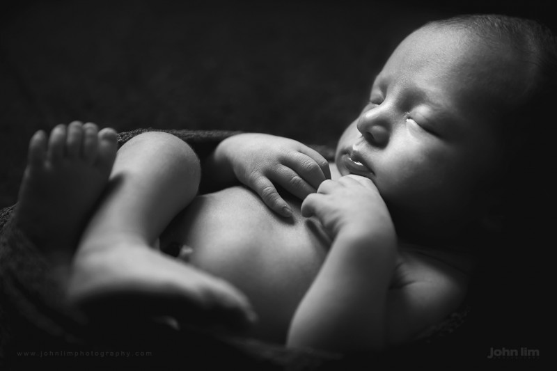 Top 10 Portrait Photographers in Singapore, black & white fine-art newborn photography