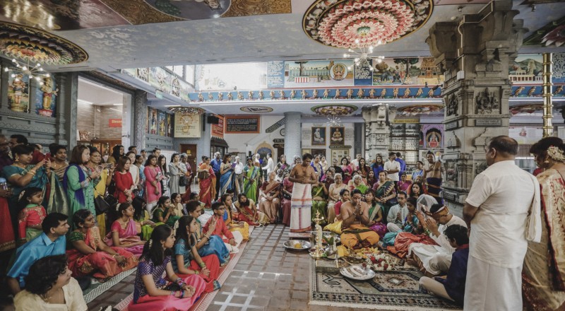 Spirited & Richly Detailed Indian Wedding Ceremony of Pravin & Prithi at Sri Senpaga Vinayagar Temple