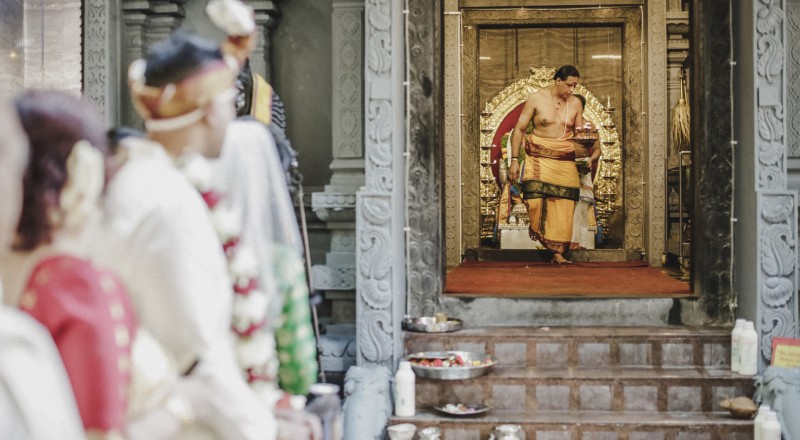 Spirited & Richly Detailed Indian Wedding Ceremony of Pravin & Prithi at Sri Senpaga Vinayagar Temple