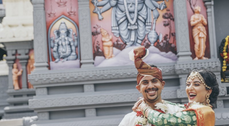 Spirited & Richly Detailed Indian Wedding Ceremony of Pravin & Prithi at Sri Senpaga Vinayagar Temple